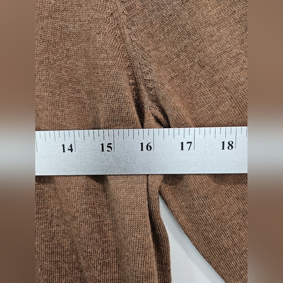 Chicos Cashmere Blend 3/4 Sleeve Brown Sweater Top Size 2 (Large) - Picture 5 of 6